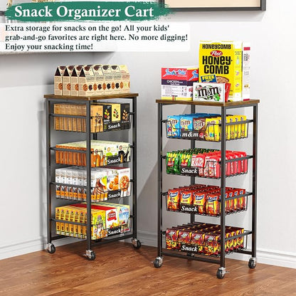 Fruit Basket, 5-Tier Utility Kitchen Organizer and Storage Cart - Image 5