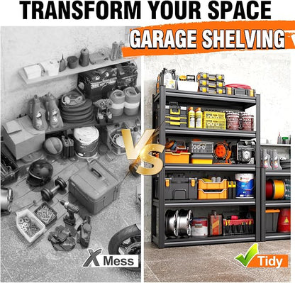 Metal Garage Shelving 5 Tier Storage Shelves, Utility Steel Shelf 2 Pack - Image 5