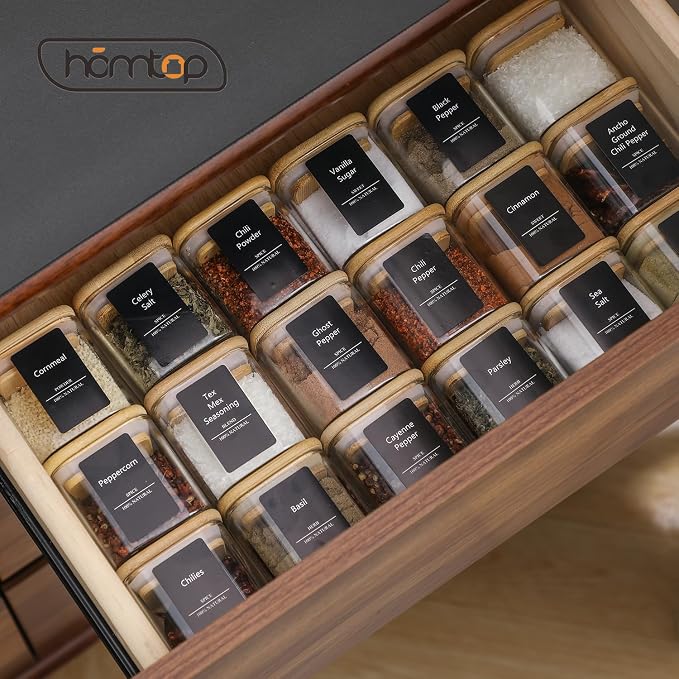 24Pcs 4oz Spice Jars with 275 Labels, Small Seasoning Glass Container Empty - Image 8