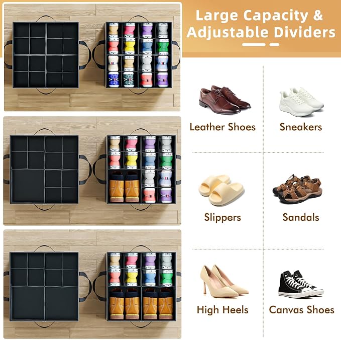 Large Reinforced 2 Pack Shoe Organizer - Image 2