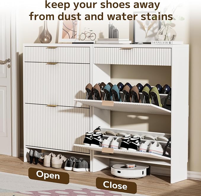 Fluted Shoe Cabinet Storage - Image 7