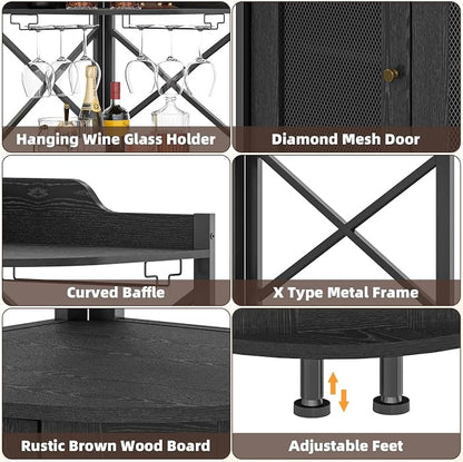 JKsmart Corner Bar Cabinet - Image 7