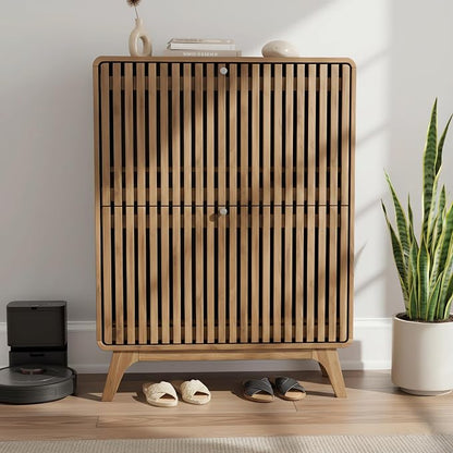 Jluomei Fluted Narrow Shoe Cabinet - Image 5