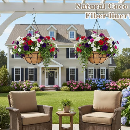 EIMQUVW Outdoor Hanging Planter Set Durable Hanging Baskets - Image 7