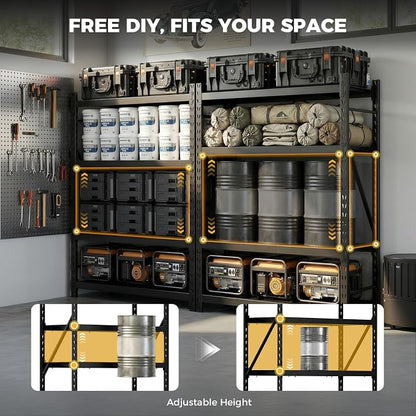 CAMMOO 6000LBS Heavy Duty Storage Shelves, Upgraded Structure, Solid Steel - Image 9