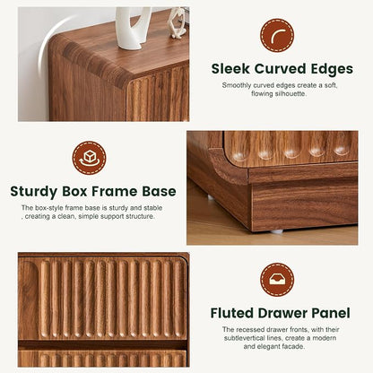 Turtle&Myrtle Fluted 3 Drawer Dressers - Image 7