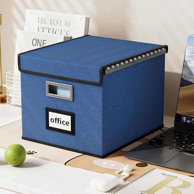 File Organizer Box with Lids, Collapsible File Folder Organizer | File Box with - Image 5