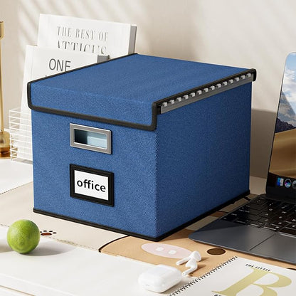 File Organizer Box with Lids, Collapsible File Folder Organizer | File Box with - Image 4