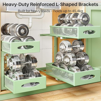 Under Sink Organizer, 2 Tier Pull out Cabinet Organizer Baskets - Image 5