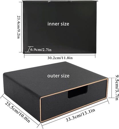 Stackable Organizer Drawer PU Leather Classic Handmade, Organize Home Office - Image 3