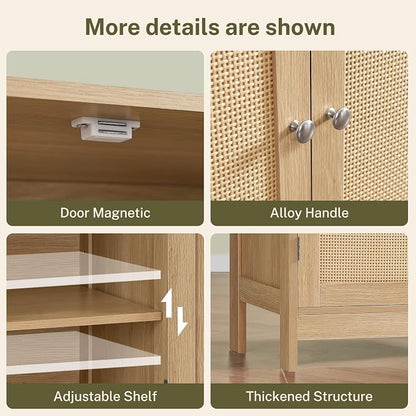 Iwell Storage Cabinet, Rattan Cabinet - Image 7