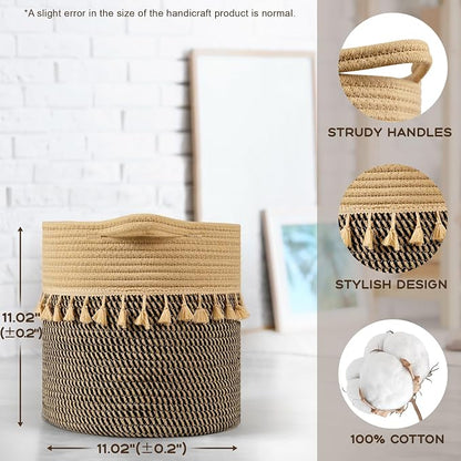 danpinera Pack of 3 Storage Baskets, Cotton Rope Basket - Image 2