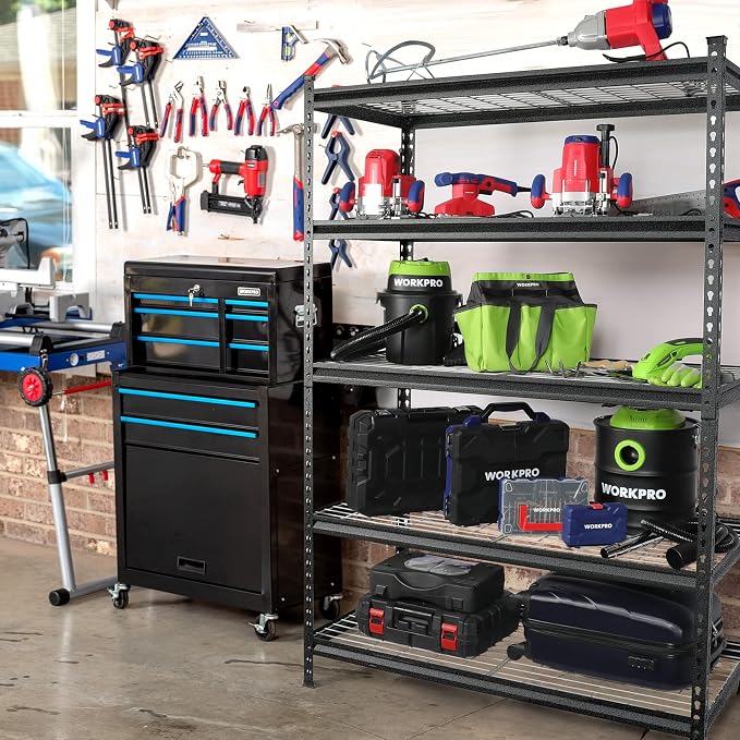 WORKPRO 5-Tier Metal Storage Shelving Unit, 48”W x 24”D x 72”H, Adjustable - Image 2