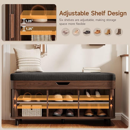 ONBRILL 43.3" Shoe Storage Bench - Image 4