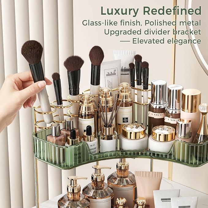 BEFSOP Corner Bathroom Counter Organizer, Upgraded 3-Tier Makeup Organizer - Image 4
