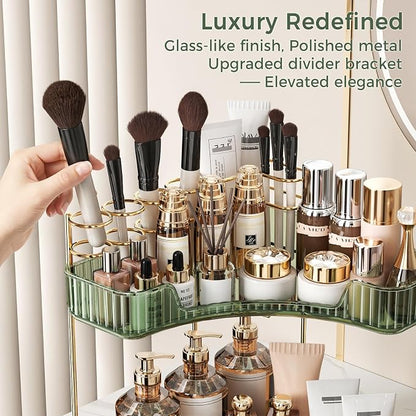 BEFSOP Corner Bathroom Counter Organizer, Upgraded 3-Tier Makeup Organizer - Image 4