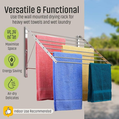 Smartsome | Wall Mounted | Clothes Drying Rack | 30" Wide | 20 Linear Feet - Image 4