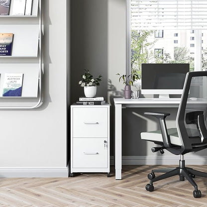 2 Drawer File Cabinet on Wheels, Mobile Filing Cabinets - Image 8