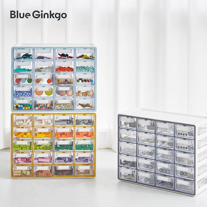 Blue Ginkgo Small 20-Drawer Cabinet – Stackable Clear Organizer - Image 7