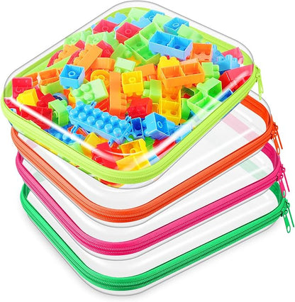 Hoolerry 4 Pcs Hard Clear Zipper Case Makeup Bags Plastic Pencil Pouch by Hoolerry