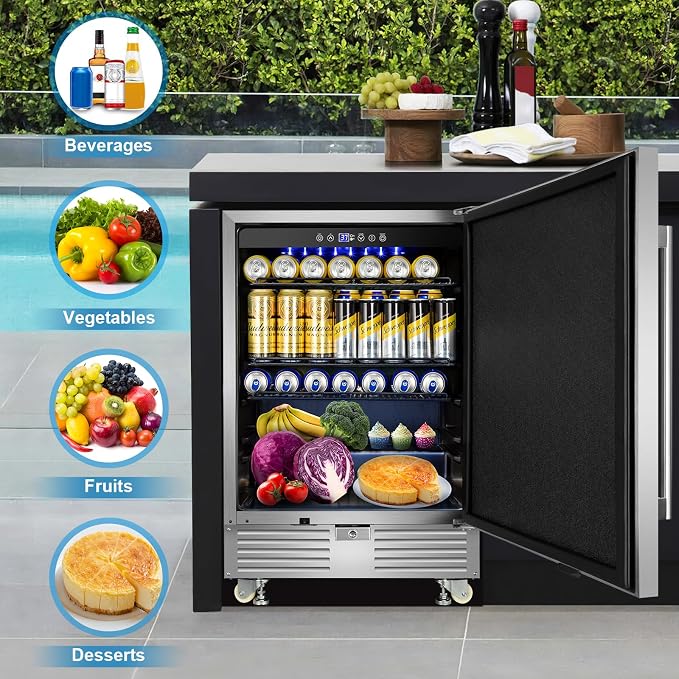 Outdoor Refrigerator 24 Inch, Undercounter Beverage Fridge - Image 8