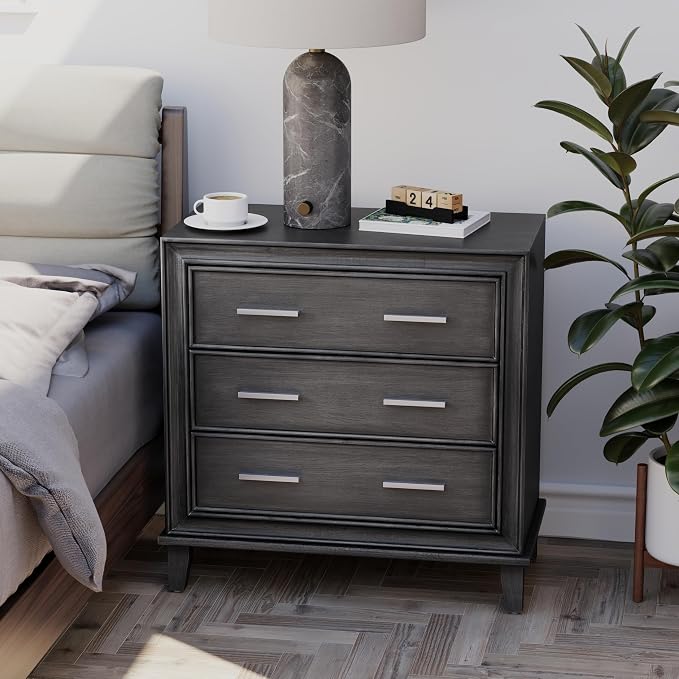 COZAYH Modern 3 Drawer Nightstand, Wood Dresser - Image 4
