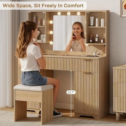 ONME Fluted Vanity Desk 47.2" - Image 6