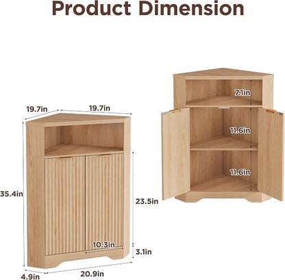 Vabches Corner Cabinet, Corner Bathroom Cabinet - Image 2