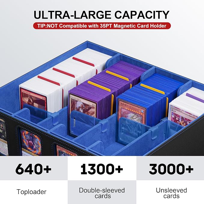 Trading Card Storage Box with Portable Handle, 3000+ MTG Storage Box with 4 - Image 2