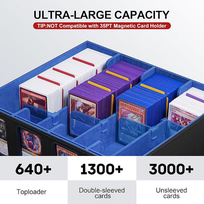Trading Card Storage Box with Portable Handle, 3000+ MTG Storage Box with 4 - Image 2