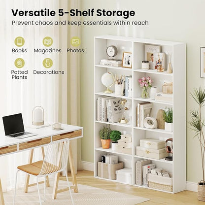 Giantex 5-Tier Bookshelf, Freestanding Bookcase - Image 4