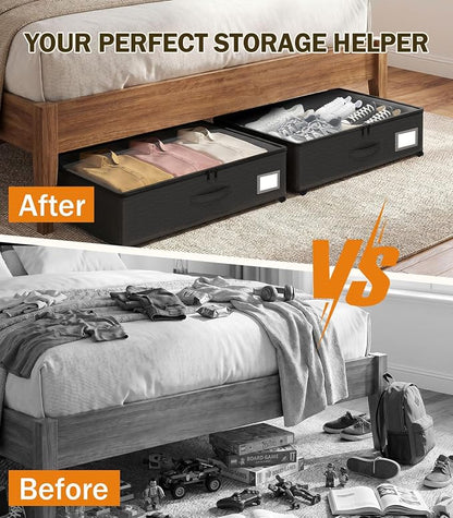 Under Bed Storage with Wheels 2-Pack, Under Bed Storage Containers, Underbed - Image 5