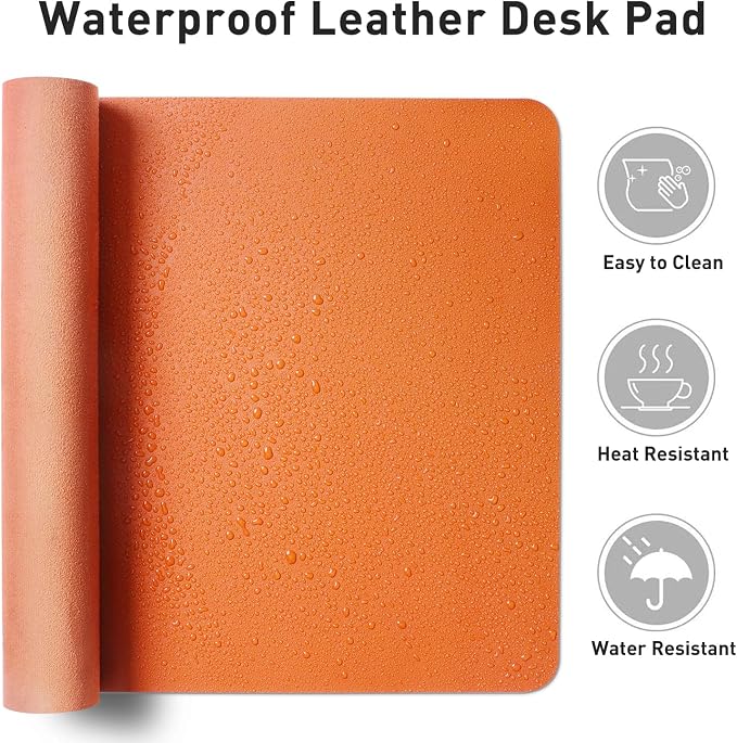 Aothia Leather Desk Pad Protector, Office Desk Mat, Large Mouse Pad, Non-Slip - Image 7