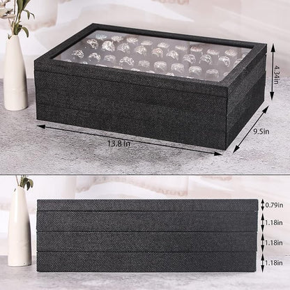 Julysky 4 Pcs/set Stackable Jewelry Organizer Trays - Image 3