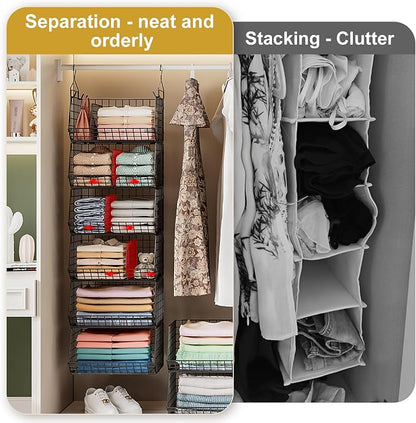 6 Tier Extra Large Hanging Storage Organizer, Hanging Closet Shelves - Image 7