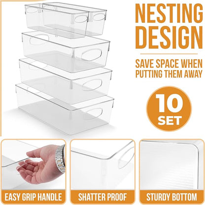 Sorbus Clear Plastic Storage Bins - Image 2