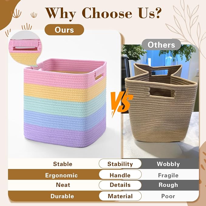 11 Inch Storage Cubes, 3 Pack Cube Storage Bins - Image 7