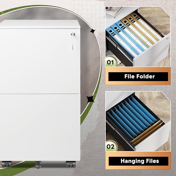 DEVAISE 2-Drawer Rolling File Cabinet - Image 4