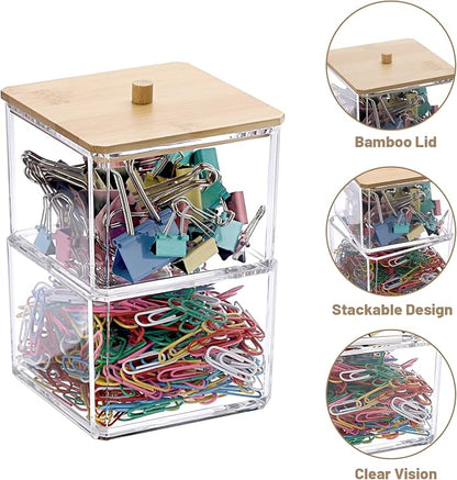 BTSKY Clear Stackable Paper Clip Holder - Image 7