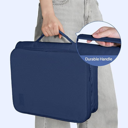 SUNEE Zippered Binder Bag with Handle, 2-Inch 3-Ring O-Ring, 500-Sheet Capacity - Image 7