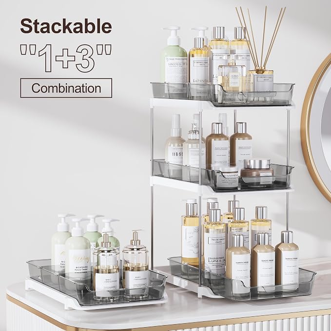 Delamu 2-Tier Multi-Purpose Bathroom Under Sink Organizers and Storage - Image 3