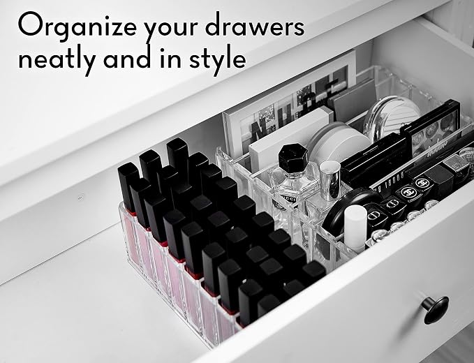 FAJ Eyeshadow Palette Lipgloss Organizers, Acrylic Makeup Holder - Image 6