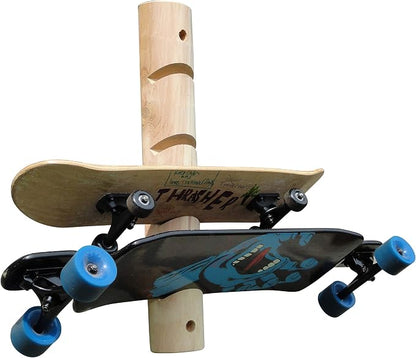 4-Place Longboards/Skateboard Log Rack, Vertical Snowboard Wall Mount, Indoor - Image 4