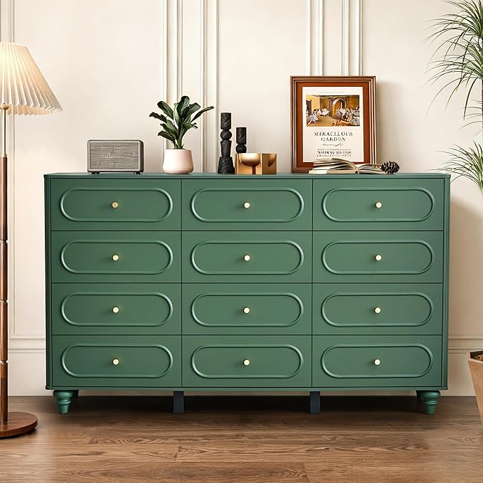 12 Drawer Fluted Dresser for Bedroom, Mid Century Modern Chest of Drawers - Image 6