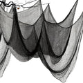 (Large Size 48 x 315 inch) Halloween Creepy Cloth - Spooky Giant Cheese Cloth Tapestry for Outdoor Yard Home Wall Decor Halloween Party Supplies & Decorations - Black
