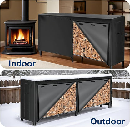 AMAGABELI GARDEN & HOME 8ft Firewood Cover Waterproof Log Rack Cover Outdoor - Image 6