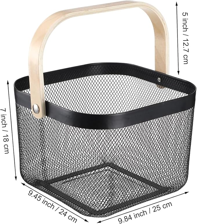AJIODA Metal Mesh Wire Basket, Large Steel Basket - Image 3