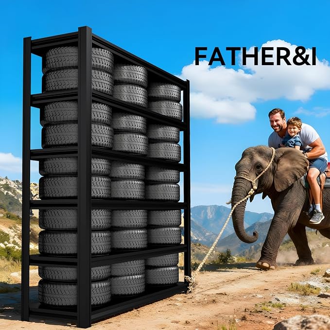 Extra Large/Big 55.12"W Father&I Industrial 6-Heavy-Dudy-Shelf-Rack Utility - Image 9