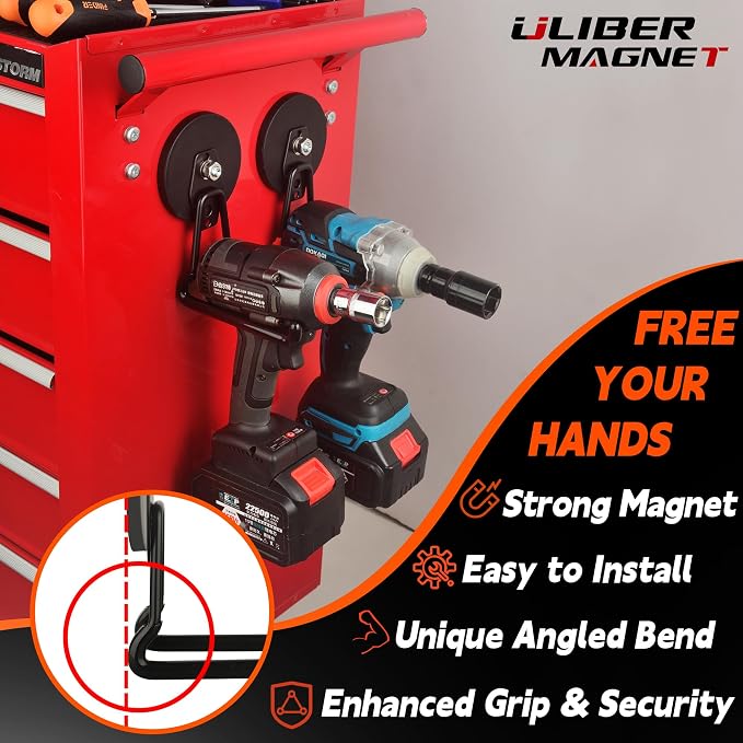 ULIBERMAGNET New Updated Gaint Magnetic Hooks, 2 Pack Heavy Duty Large Magnetic - Image 4