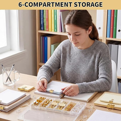 BESARME Gold Paper Clips and Binder Clips Set - Image 6